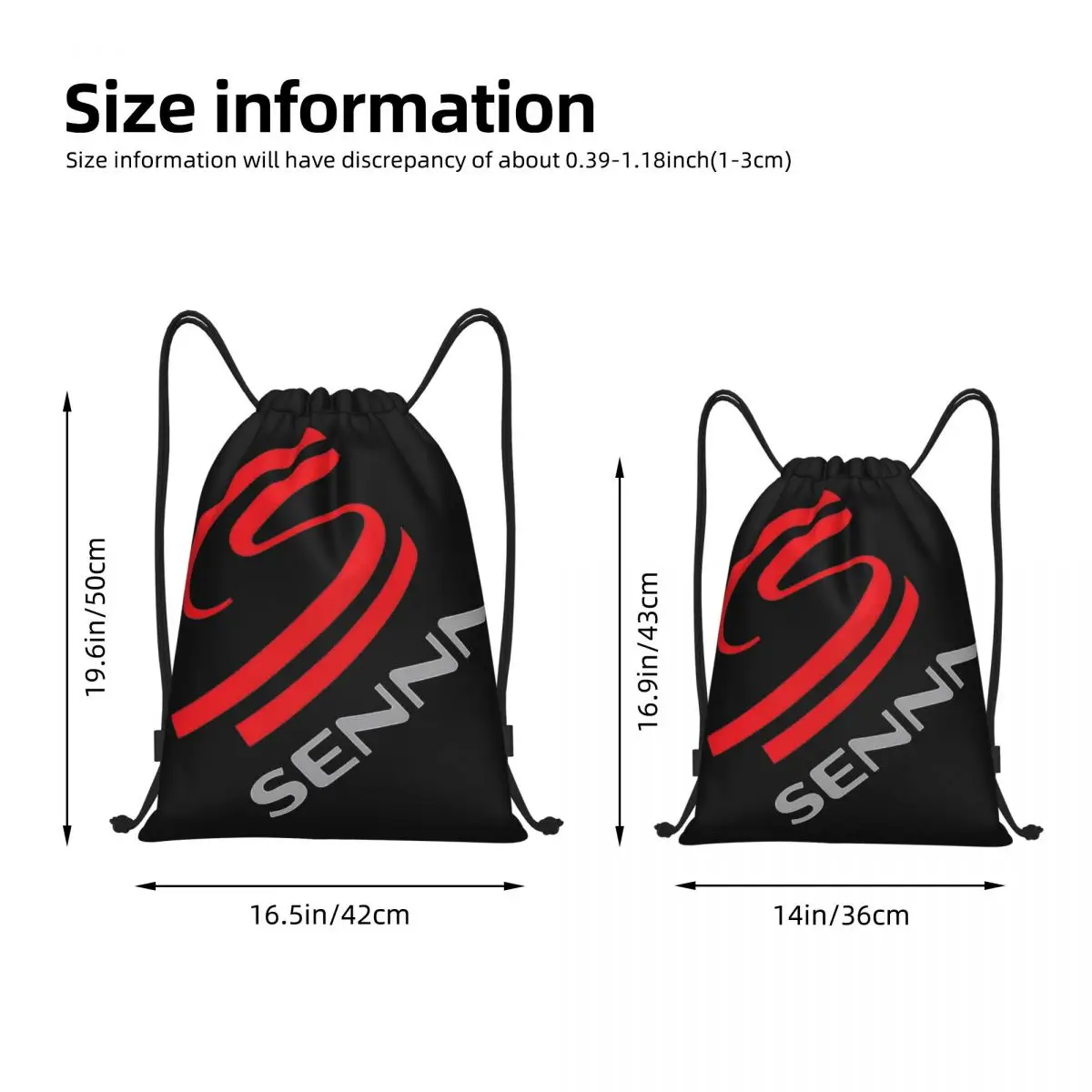 Ayrton Senna Racing Cars Logo Drawstring Bags Sports Backpack Gym Sackpack String Bag for Yoga