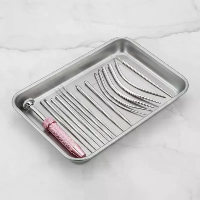 

Stainless Steel Titanium Curved Piercing Taper Tool Earring Applicator Professional Puncture Straight/Curved Pole Earring Tool
