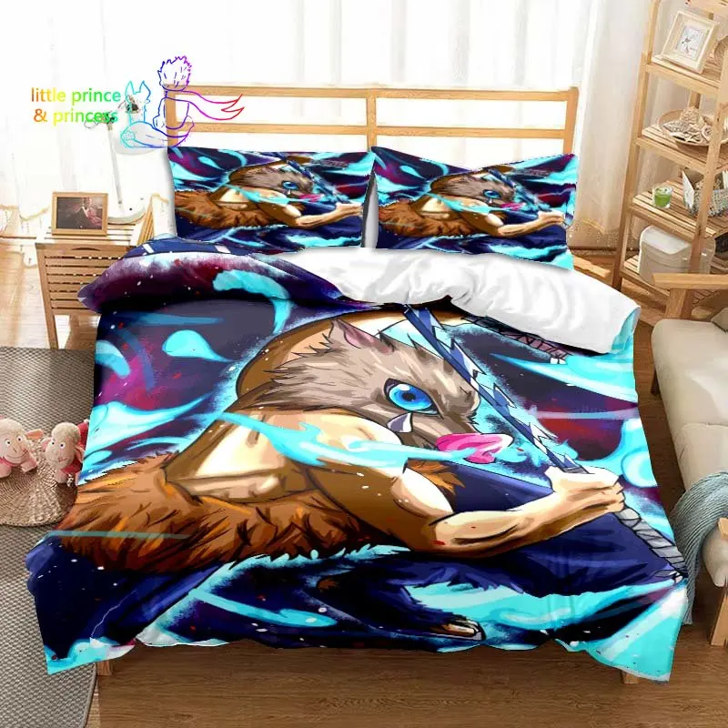 Hashibira Inosuke Anime Demon Slayer Bedding Set Single Twin Full Queen King Size Bed Set Aldult Kid Bedroom 3D Print