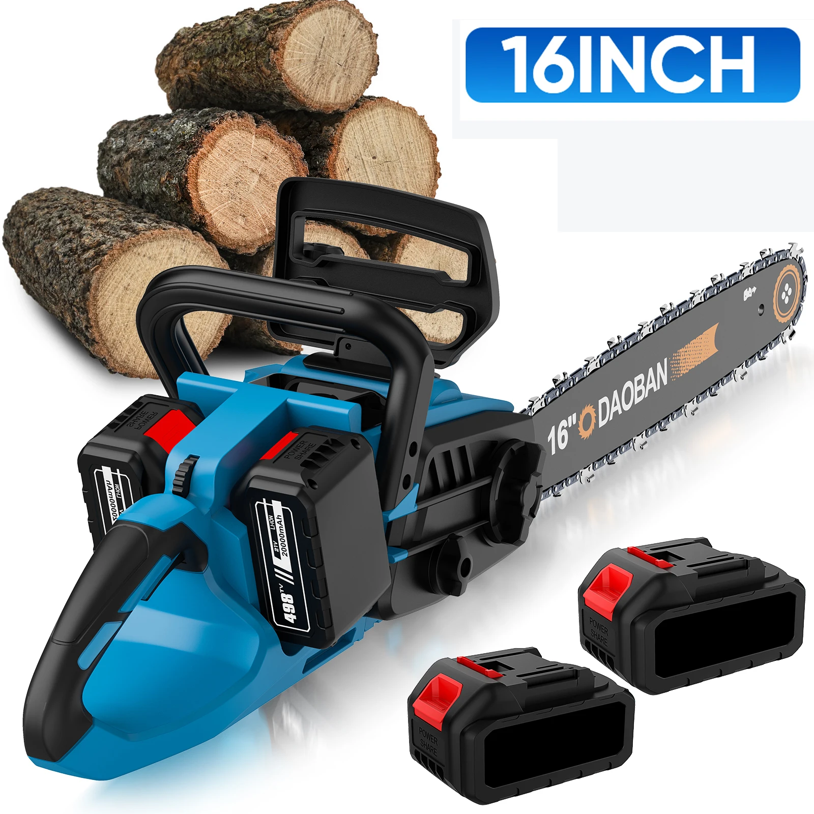 3500W 16-Zoll Bürstenlose Elektrische Kettensäge & 25mm Akku-Gartenschere Set, Wiederaufladbare Lithium-Batterie, Gartenpflegewerkzeug für Äste, Baum- und Astschere, Elektrowerkzeuge für Obstgarten,