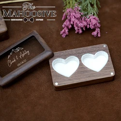 Personalized Wood Wedding Ring Bearer Box engagement wedding rings Wood Ring Holder Box Rustic Wedding Custom