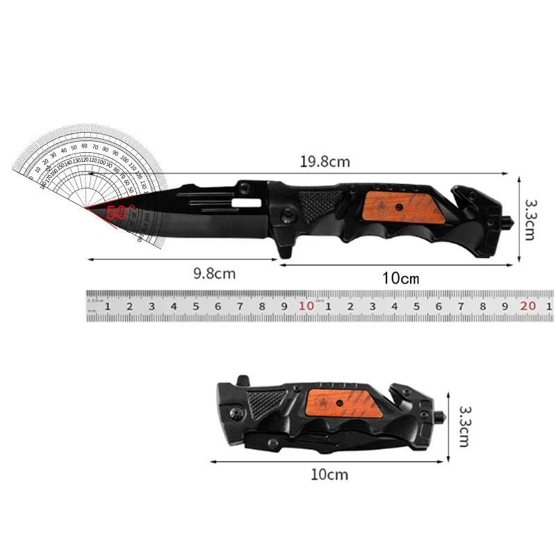 Outdoor thickened aluminum handle portable self-defense tactical folding knife, sharp and convenient camping survival knife