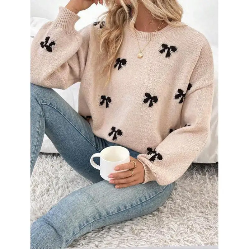 

Мужской и женский вязаный свитер с узлом и воротником-стойкой, длина девять светов, устойчивый к деформации