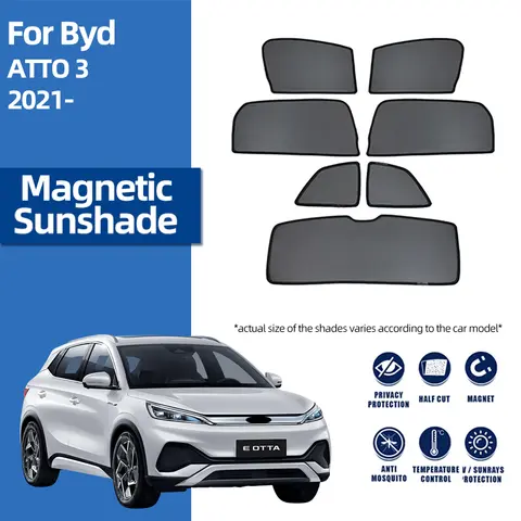 BYD ATTO 3 Atto3 2021 2022 2023 2024 마그네틱 자동차 차양, 앞 유리 커튼, 뒷면 베이비 윈도우, 차양 쉐이드 바이저