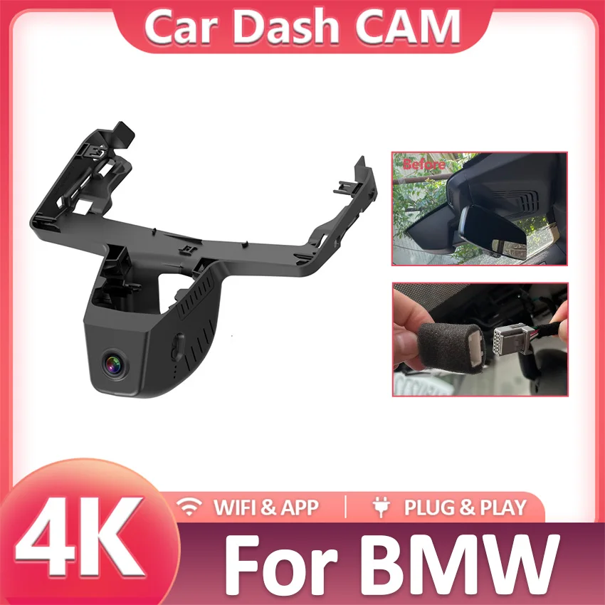 

Dash Cam 4K 2160P For BMW X5 X6 X1 735i 5 Series i5 2023-2025, APP Control, Plug&Play,OEM Car DVR with WiFi, Loop Recording
