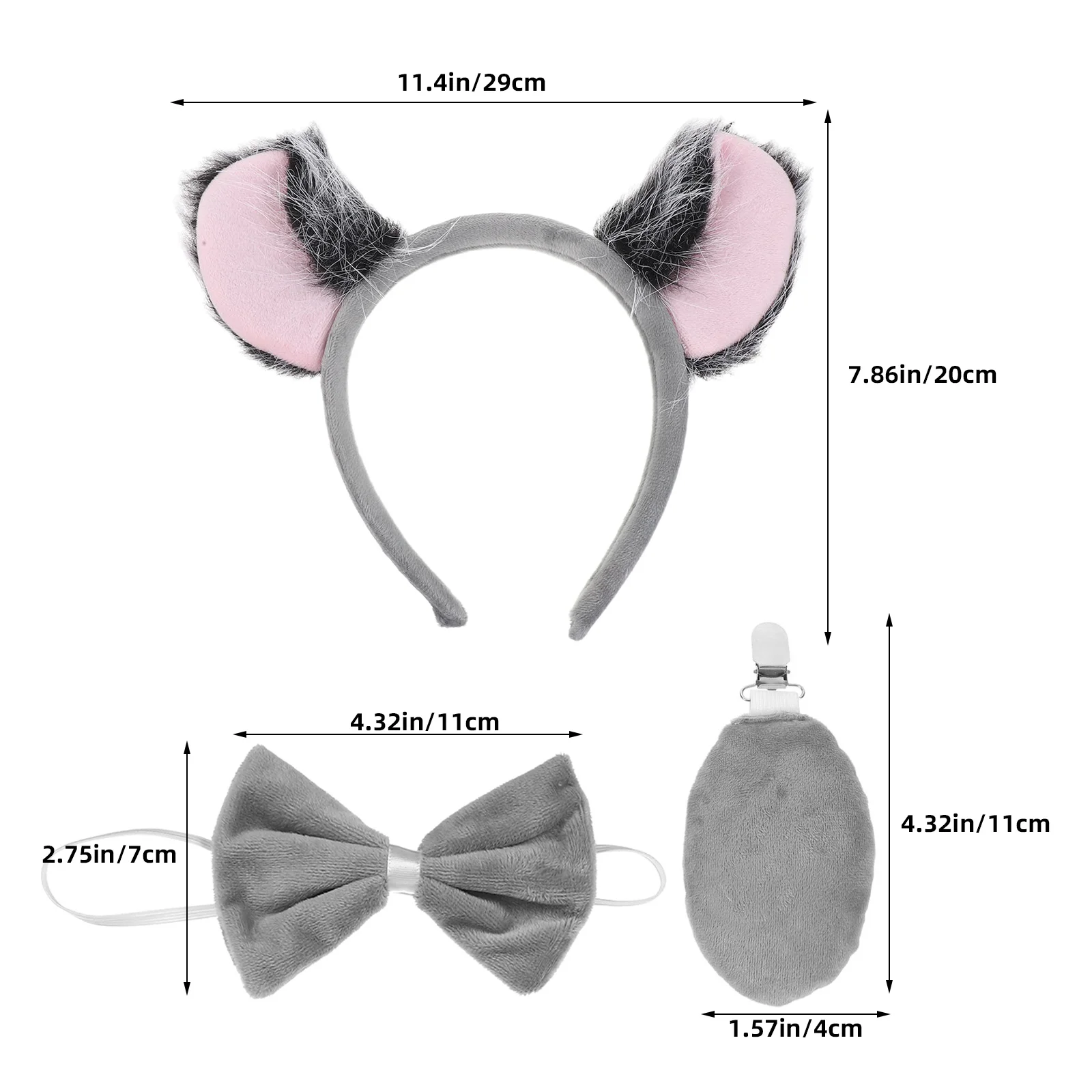 مجموعة واحدة من أزياء الأذن والذيل على شكل حيوان، تصميم كوالا لطيف لحفلات الهالوين وأعياد الميلاد وحفلات التنكرية #6