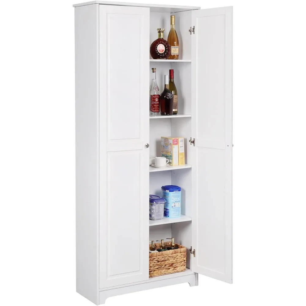 

Tall Pantry Storage Cabinet, 72'' Kitchen Pantry Cabinet, Freestanding Room Storage, Cupboard, 2 Door Pantry for Laundry Room,