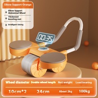 Digital Timed Abs Workout Abdominal Roller Automatic Rebound Abdominal Roller with Elbow Support and Knee Pads