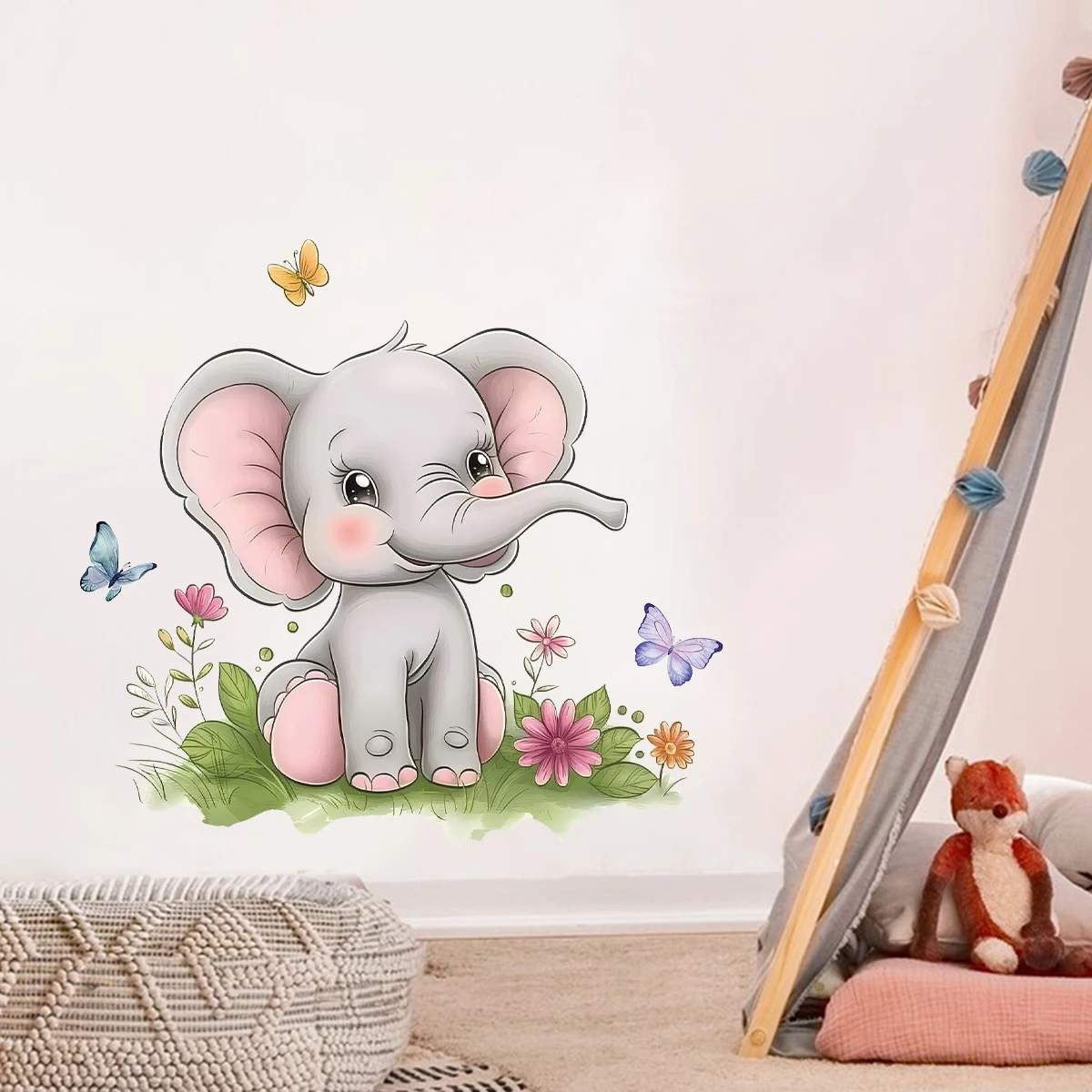 1Pc Cartoon Elephant Wall Stickers Child Home Decor Accessories Living Room Wall Decals Kids Baby Room Decoration Bedroom