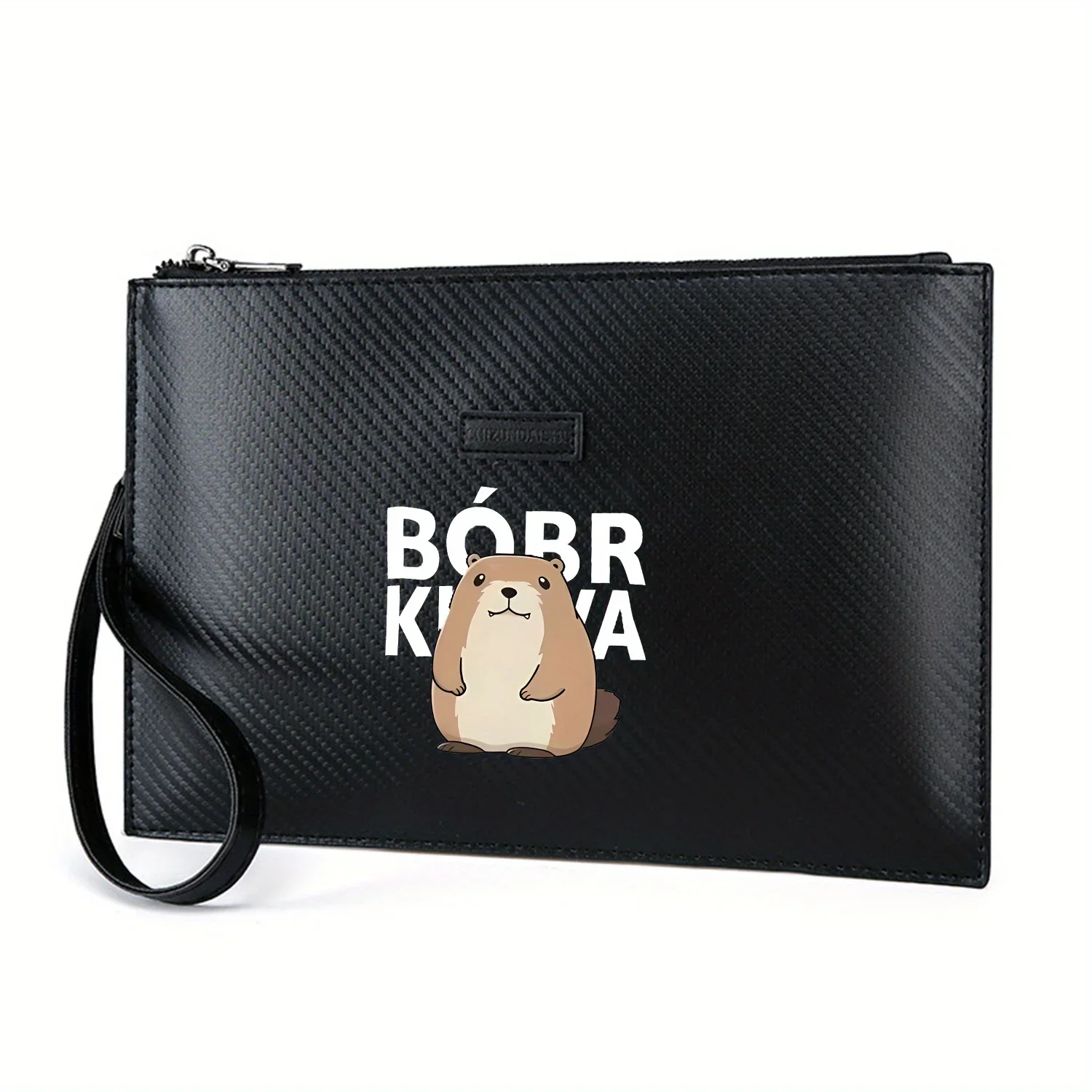 

Милая мужская сумка из искусственной кожи с текстом бобра, элегантная мужская сумка из искусственной кожи с принтом, модная и практичная для повседневной носки