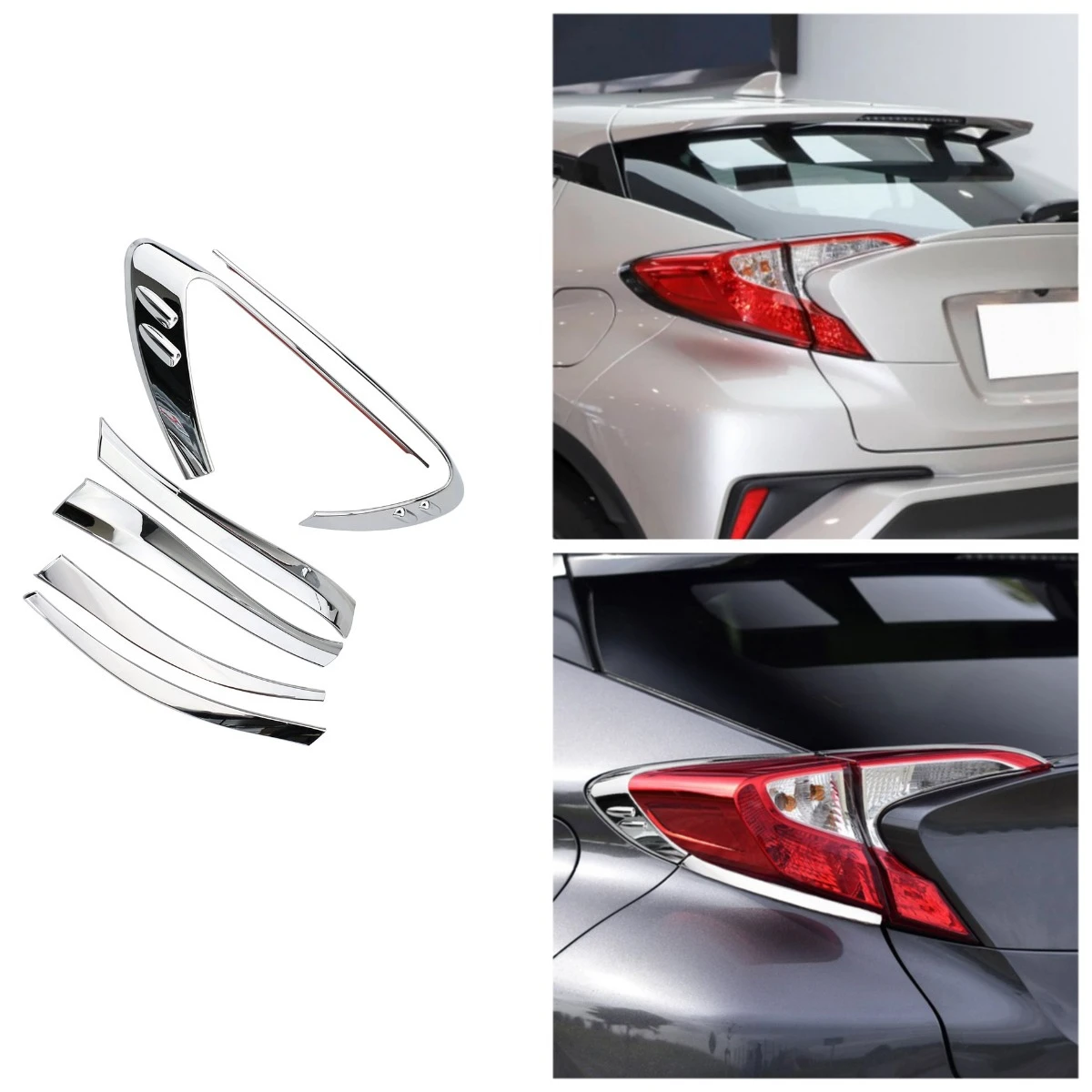 Silver Rear Back Lamp Tail Light Trim Cover for Toyota CHR C-HR 2016 2017 2018 2019 2020 Car Style ABS Chrome Accessories