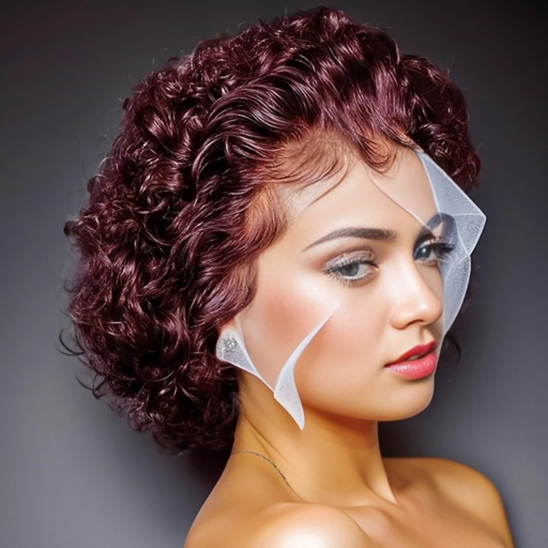 짧은 곱슬 가발 픽시컷 레이스 프론트 가발 6인치 인모 플러킹 13X1 레이스