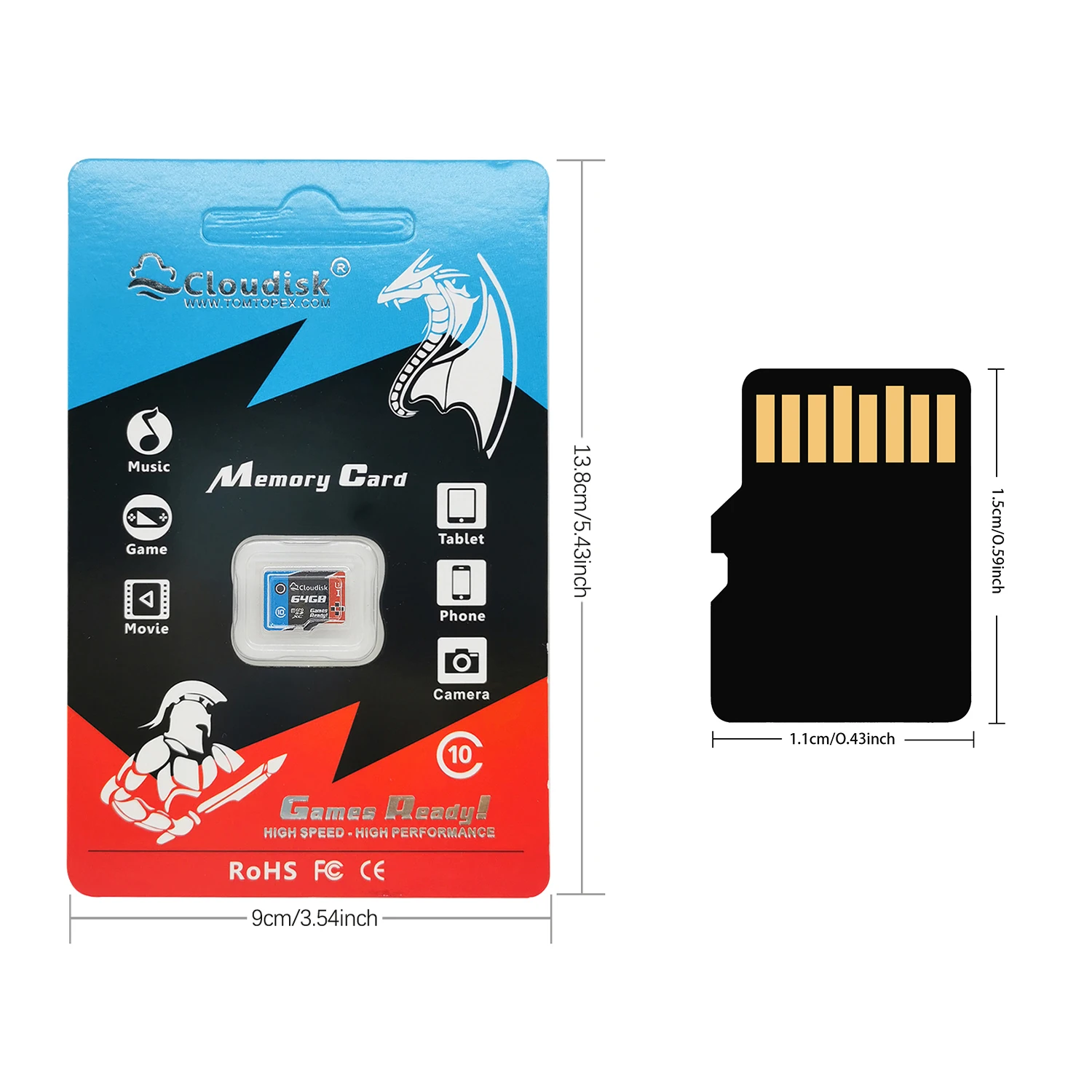 Cloudisk Jogos Pronto 3Pack Micro SD Placa De Vídeo 256GB 128GB 64GB 32GB U3 Microsd TF Cartão De Memória Flash 16GB 8GB 4GB C10 Para Telefone