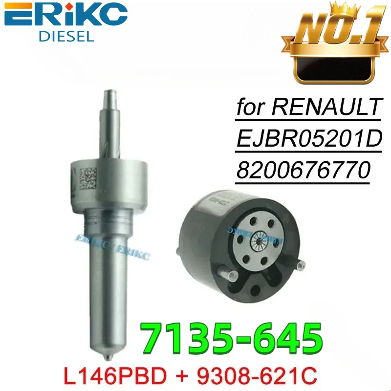 NOZZLE TIP L146PBD VALVE 9308-621C DIESEL FUEL INJECTOR REPAIR KIT 7135-645 FOR RENAULT Modus 1.5L EJBR05201D 8200676770