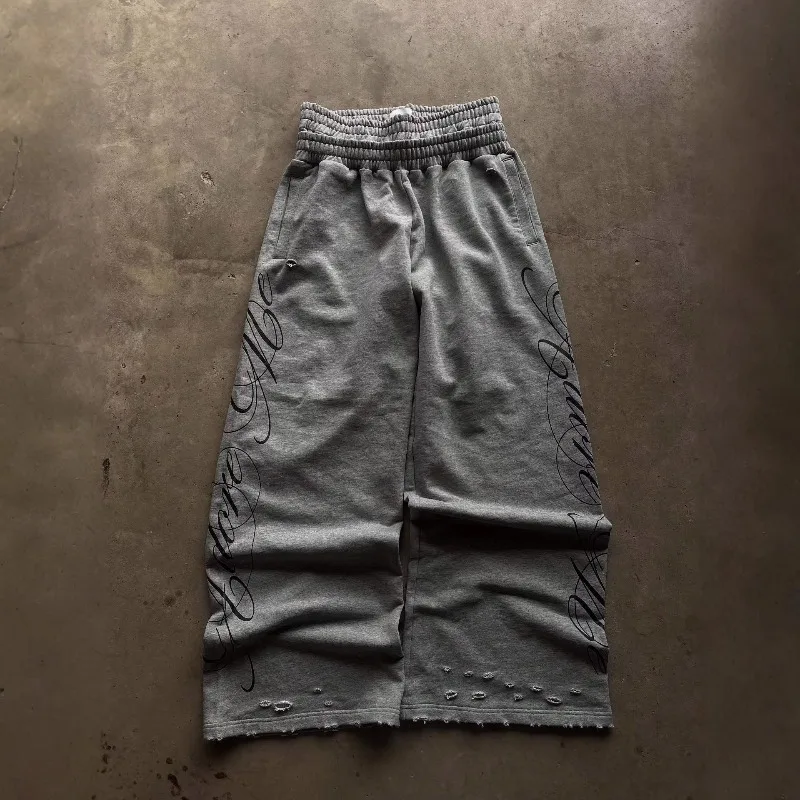 

Y2k Clothes Man Men's Letter Print Harajuku High Street Sweatpants スウェットパンツ Vetement Hommes Брюки Moda Hombre Streetwear Calças