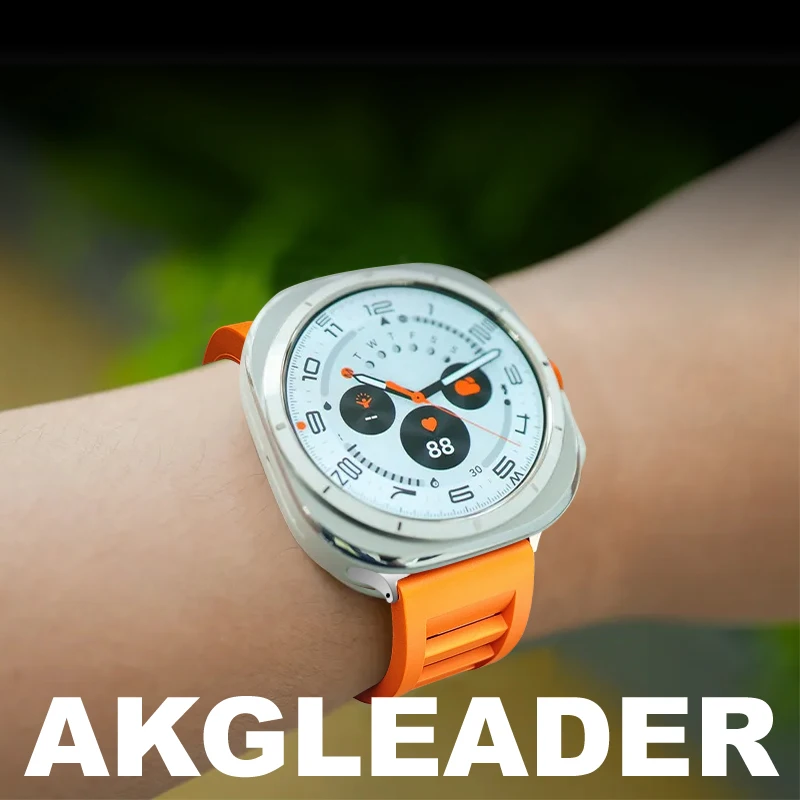 AKGLEADER fluororubber Strap for Samsung Galaxy Watch 7 Ultra 47mm Sports Breathable Watchband  Bracelet Smart watch correa