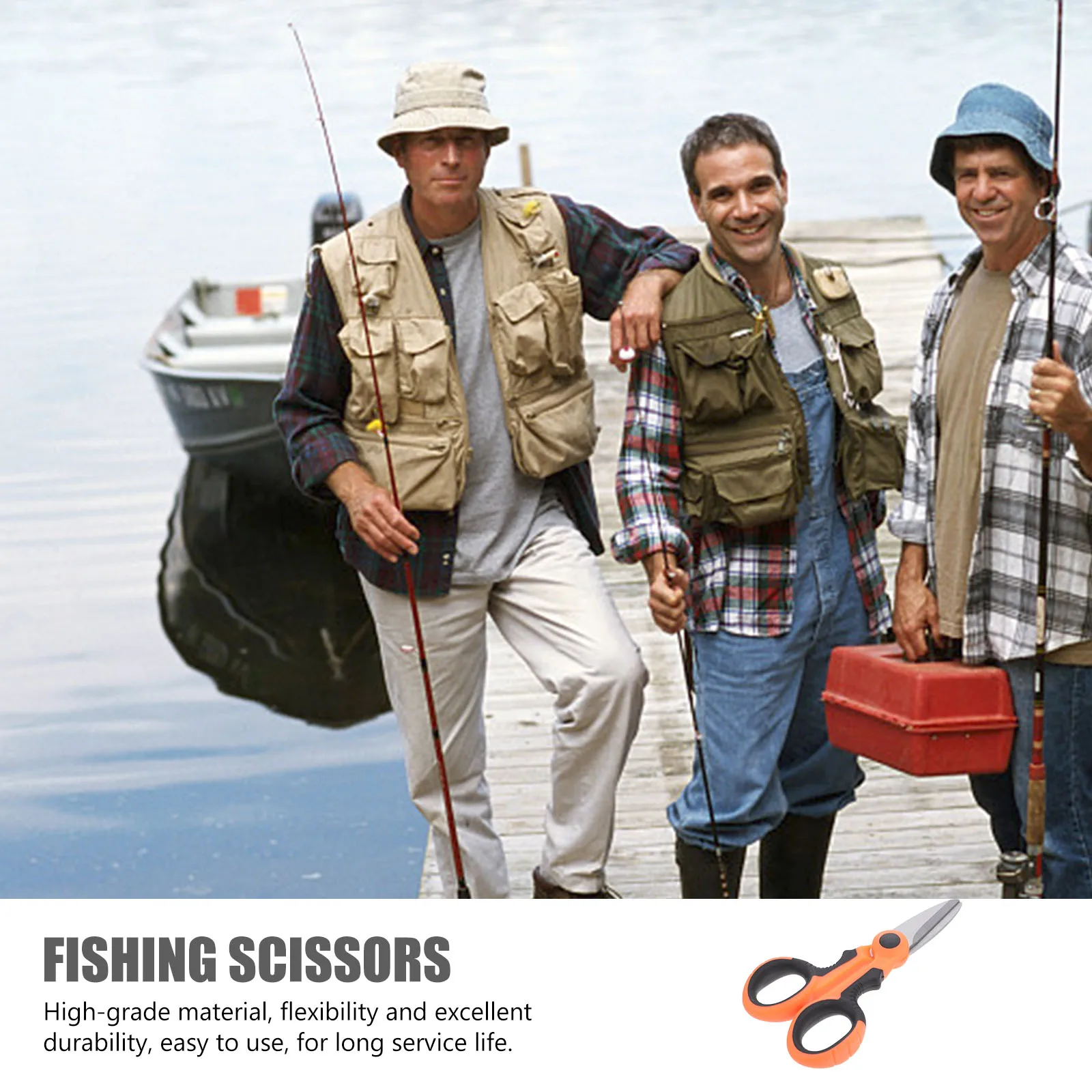 

Fishing Scissors Heavy Duty Non Slip Serrated Stainless Steel ABS Material Line Tool Kit Long Service Life