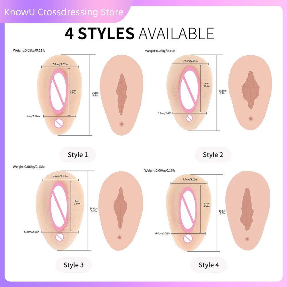 KnowU Fake Vagina Pad Realistic Cosplay Silicone Crossdressing Fake Vulva for Pussy Shemale Transgender Drag Queen Crossdresser