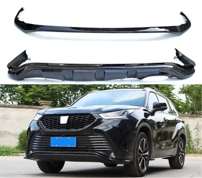 

For Toyota Highlander XSE /Crown Kluger 2021 2022 2023 ABS Black Knight Car Bumper Front Lip Rear Trunk Diffuser Cover Body kit