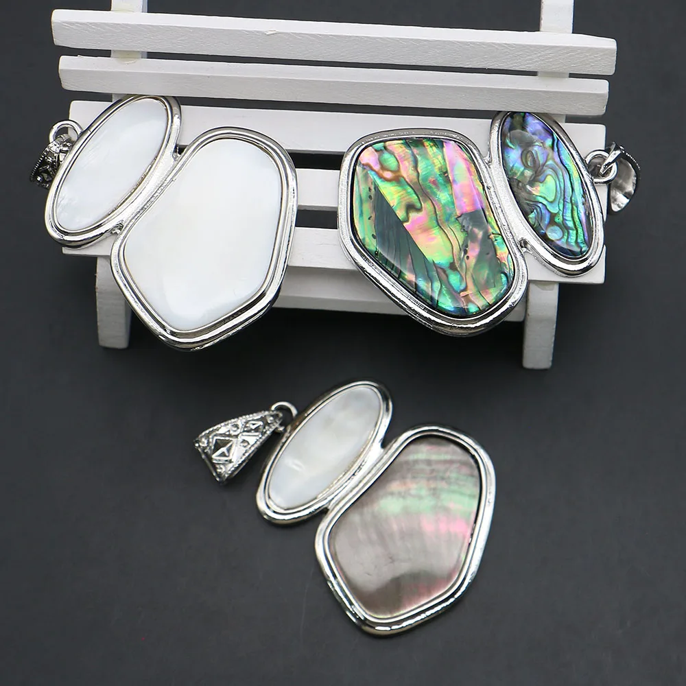 

45x69mm Natural Black Shell Pendant Irregular Abalone Shell Inlaid Charm For DIY Bracelet Necklace Jewelry Making Accessory 1pc