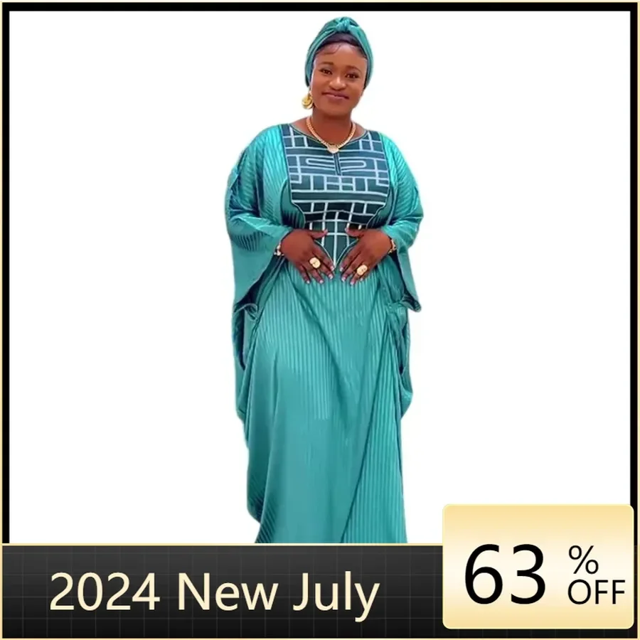 

2024 African Dresses for Women Traditional Africa Clothing Dashiki Ankara Outfits Gown Abayas Robe Muslim Kaftan Maxi Long Dress