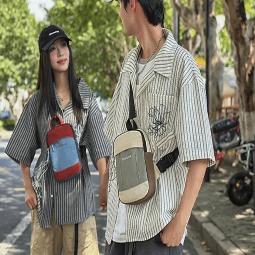 

Повседневная квадратная мужская нагрудная сумка на молнии, цветная спортивная сумка на плечо, многофункциональная нейлоновая сумка через плечо большой вместимости, дорожная сумка