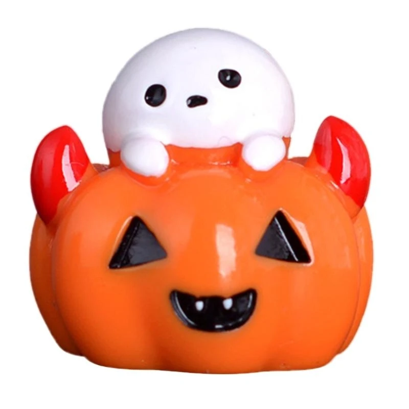97QCカボチャのゴースト図形漫画ハロウィーンデコレーションお祝いのお祝い樹脂飾り