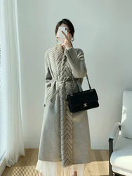 Autumn And Winter 2022 New Lp Mink Wool Double Faced Cashmere Wool Coat High-end Medium Long Wool Coat Women