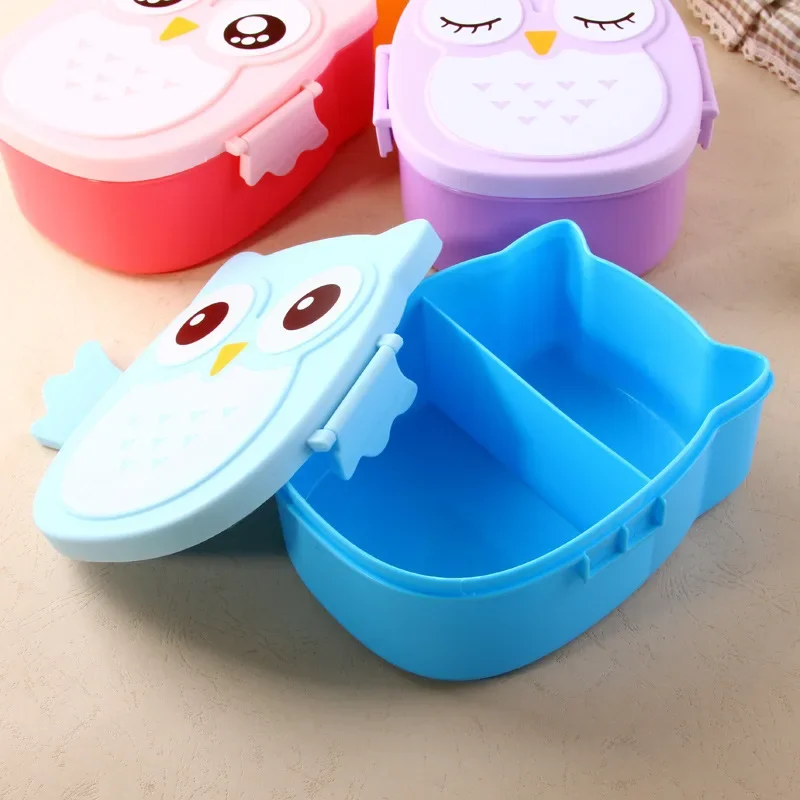 Portable Plastic Children Students Lunch Box  Bento Box Food Container Carton  Dinnerware Cutlery Food Container