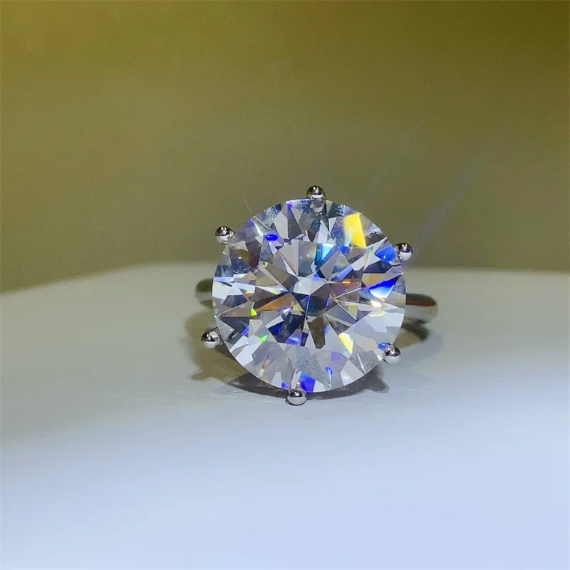 5/10 Carat D Color Moissanite Rings s925 Silver Lab Grown Diamond Moissanita Gemstone Luxury Wedding Ring Fine Jewelry GRA