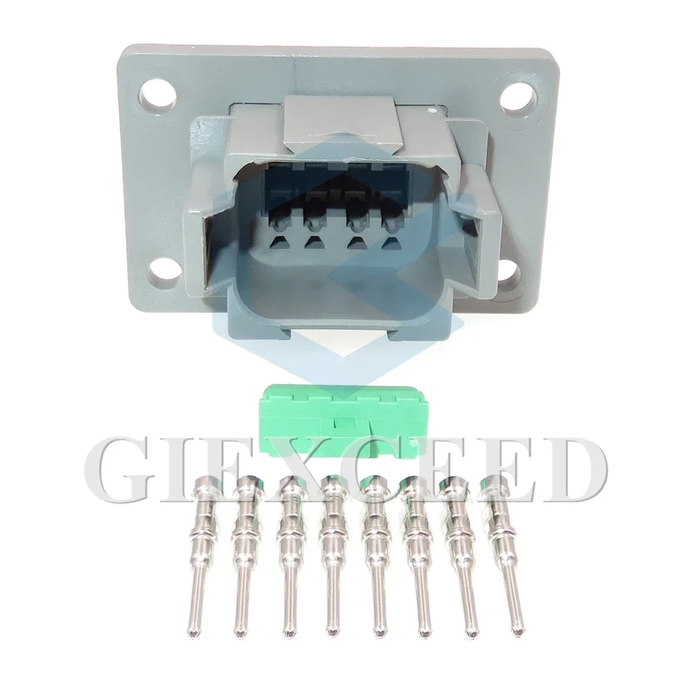 

1 комплект, 8-контактный автоматический сильноточный герметичный разъем жгута проводов в сборе переменного тока с фланцевой клеммой проводки, разъем питания DT04-8P-L012