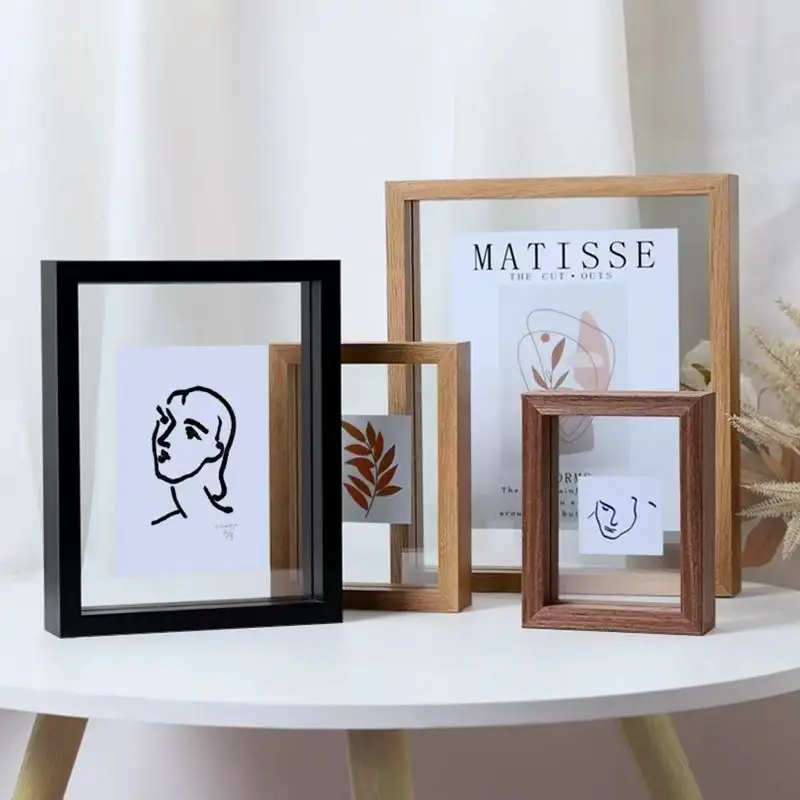 

Double-Sided Transparent Acrylic Photo Frame, Classic Solid Wood Picture Frame, Specimens, Certificates, Posters, Sample Display