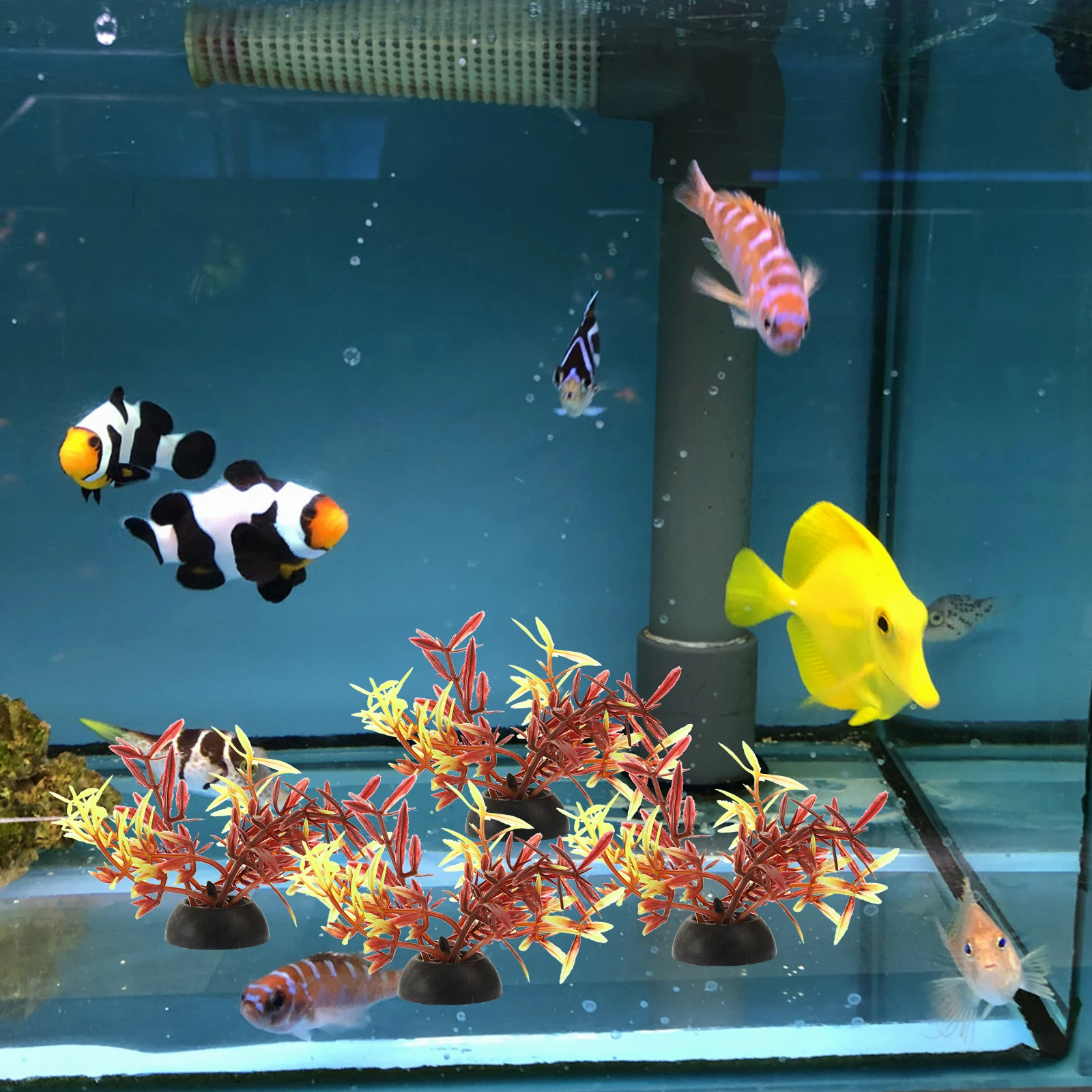 

20pcs Artificial Plants for Fish Tank Aquarium Decoration Plastic Aquatic Supplies Grass Ornaments Lifelike Details