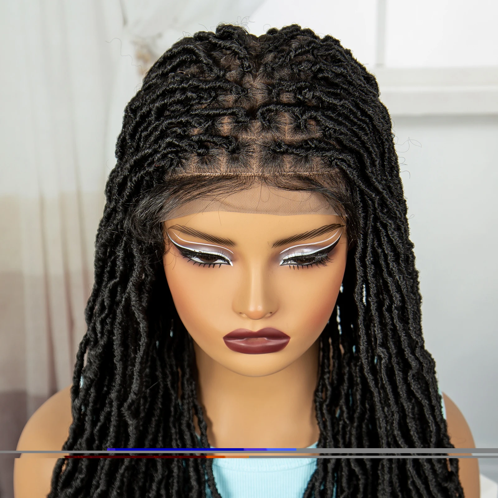 24 Polegada perucas completas do laço locs trançadas com cabelo do bebê laço frontal tranças sintéticas perucas para preto feminino natural hd perucas de tranças de renda