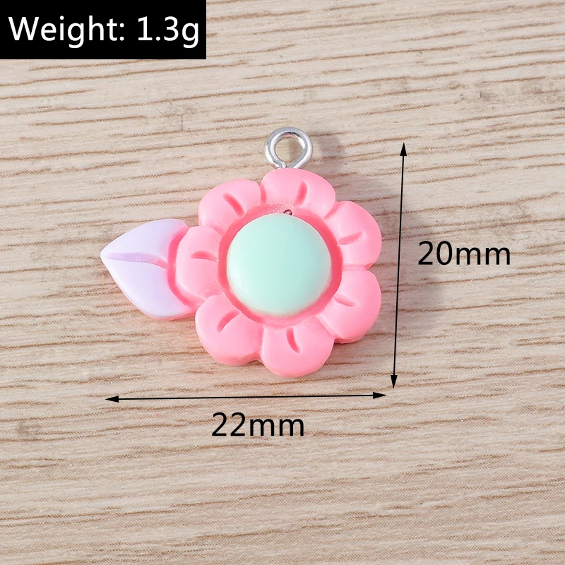 Tusember 15 Stück niedliche Mädchen-Anhänger in rosa Serie mit Schleifenknoten und Kuchenblumen für die Schmuckherstellung, Ohrringe, Halsketten, handgefertigte Accessoires – Detail 1