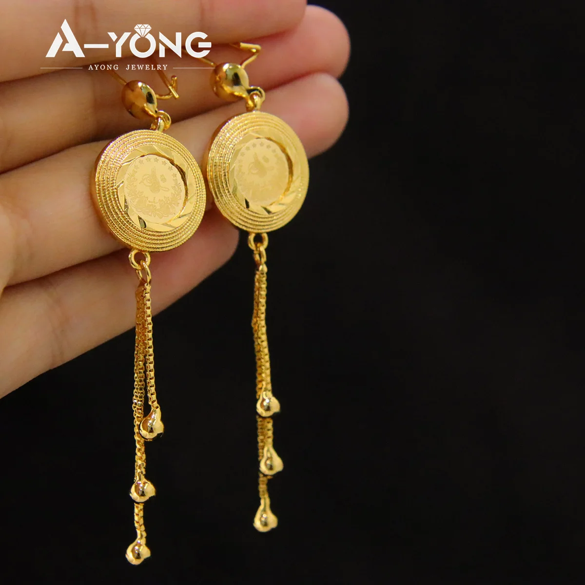 Conjunto de collar de moneda turca chapada en oro de 21k para mujer, joyería de lujo para boda, gargantilla de Color dorado árabe, piezas nupciales, nuevo