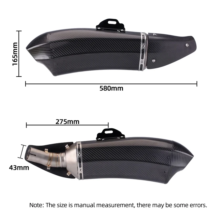 

Motorcycle Carbon Fiber Exhaust Kit Deep Bass Effect Suitable For Kawasaki H2