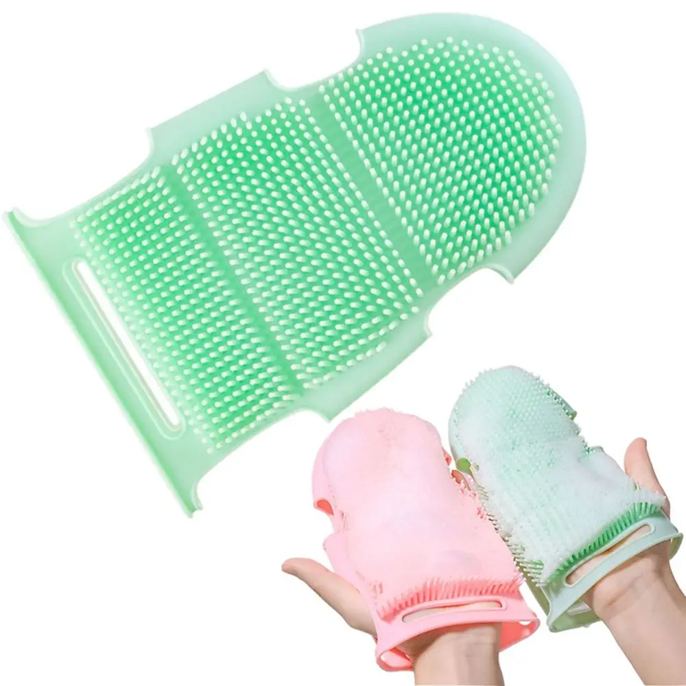 Super-lathering Silicone Massage Bath Towel Soft Deep-cleaning Body Scrubber Glove Double Sided Non-slip Silicone Loofah Baby