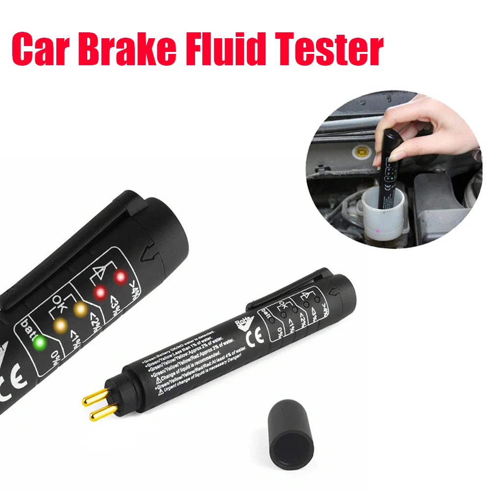 

Universal Car Brake Fluid Tester with 5 LED Indicators Liquid Testing Pen DOT3/4/5 Accurate Oil Quality Diagnostic Tools