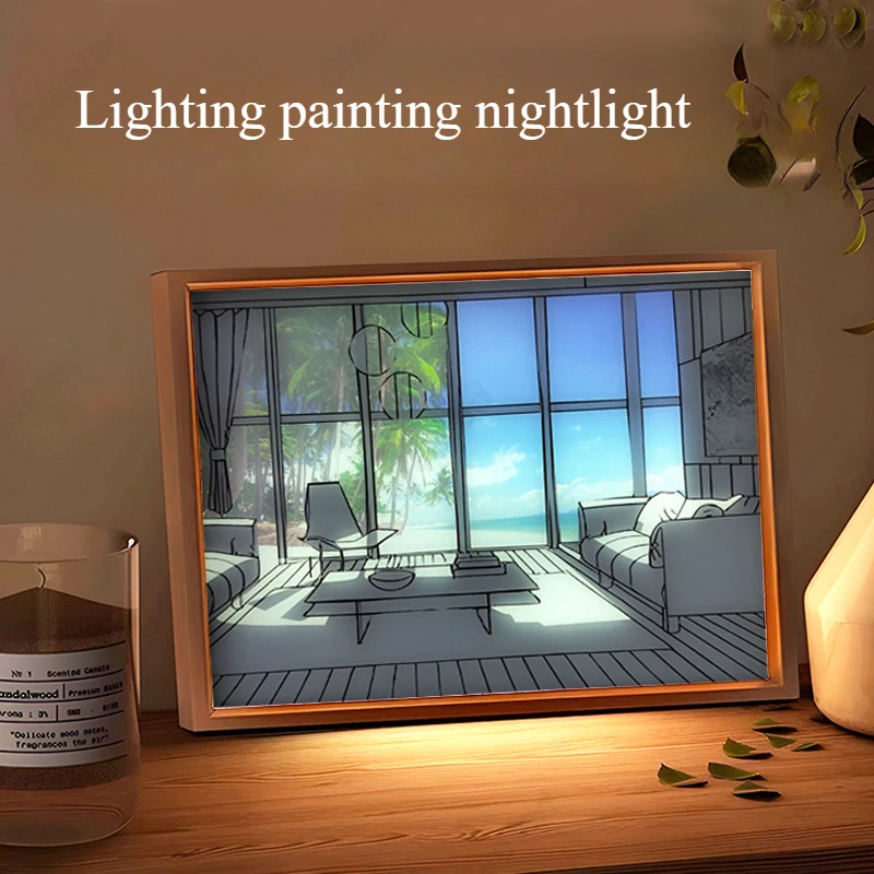 Cornice creativa per illuminazione a LED con luci Bar Caffetteria Camera da letto Studio Atmosfera Illuminazione decorativa