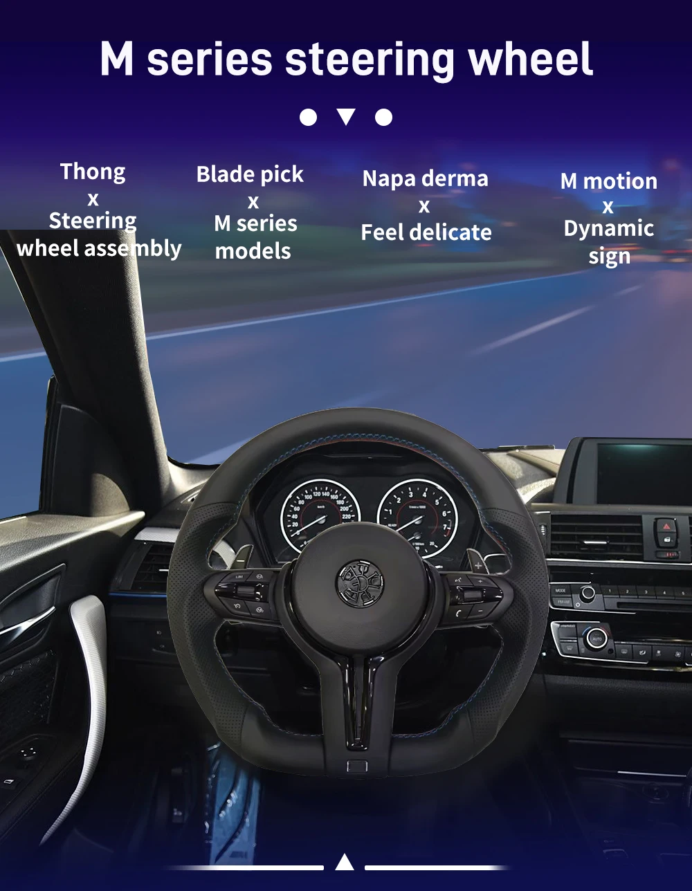 ل BMW F30 F20 F48 M3 F80 F25 E90 E87 X5 E70 F01 F10 عجلة القيادة جلد أسود مثقب الرياضة ترقية تعديل الملحقات