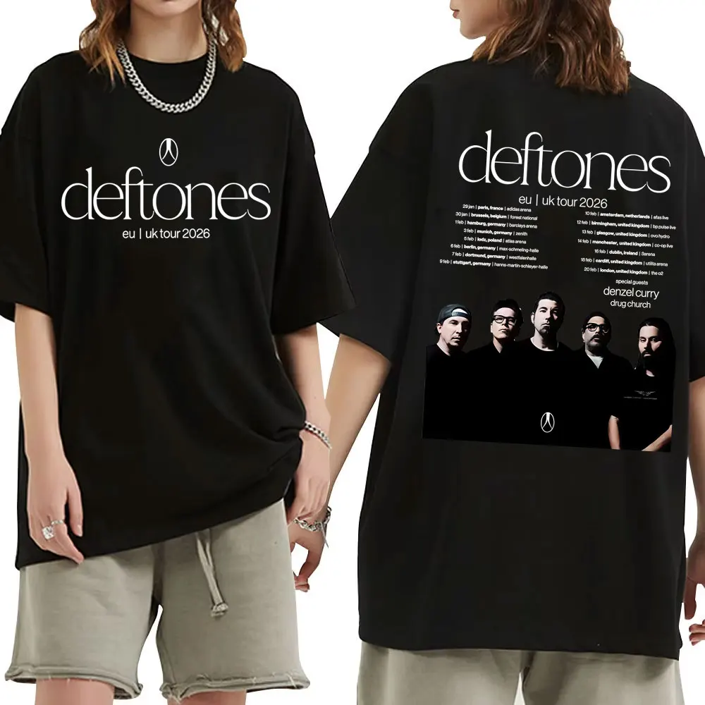 

Rock Band Deftones Private Music Tour 2026 T-shirt Men Women Vintage Alternative Heavy T-shirts Male Casual 100% Cotton T Shirts