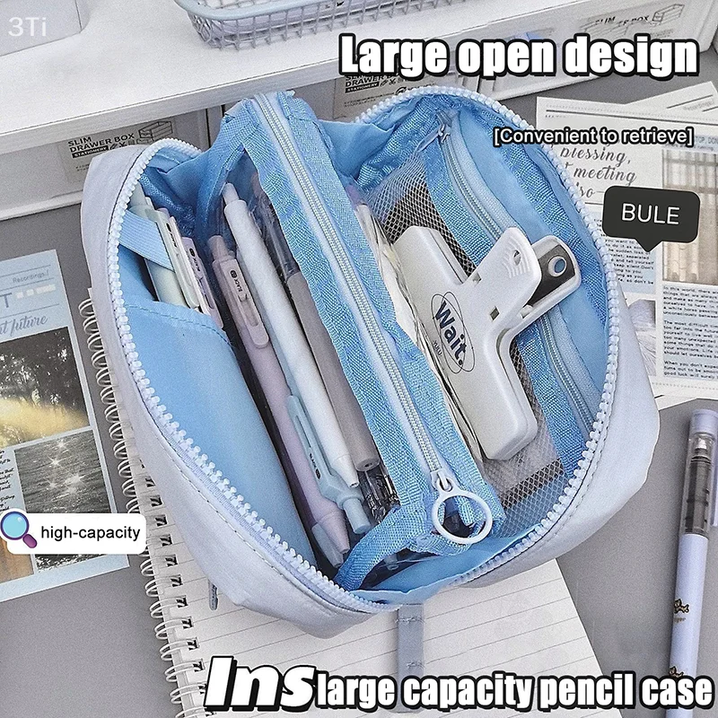 مقلمة ذات سعة كبيرة حقيبة أقلام رصاص حقيبة مستحضرات تجميل لطيفة حقيبة قماش قلم رصاص مستلزمات الطلاب العودة إلى المدرسة اكسسوارات هدية
