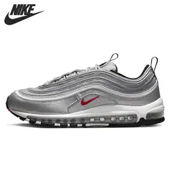 Tênis Nike-Air Max 97 OG bala de prata, sapatos unissex clássicos vintage resistentes ao desgaste