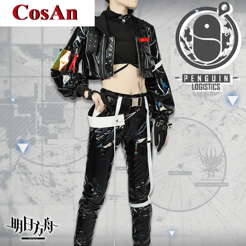 CosAn Game Arknights Texas Cosplay Costume Music Synesthesia Patent Leather Combat Uniform Activity Party Role Play Clothing