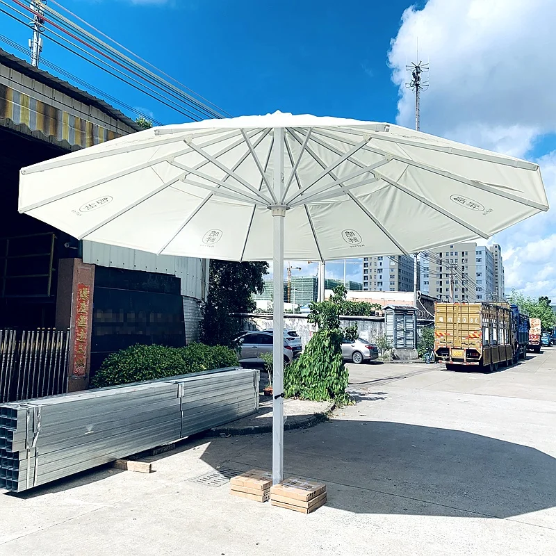Telescopic patio umbrella custom large size 3x3m 3.5x3.5m 4x4m huge outdoor umbrella beer coffee drink bar parasol