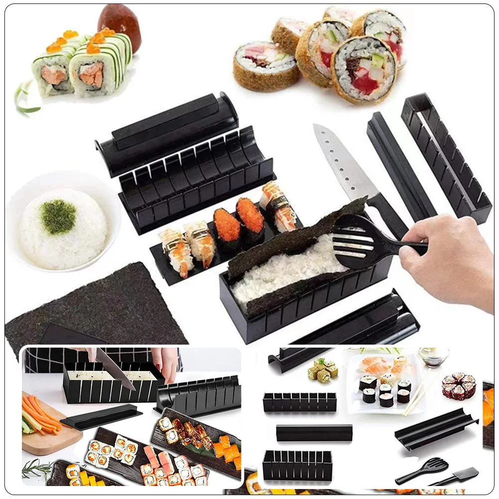 

10pcs Mold Kit Household Plastic Pressers Compact Lightweight Making Tools Fast Moldsrice Roll Makers Multi-Use