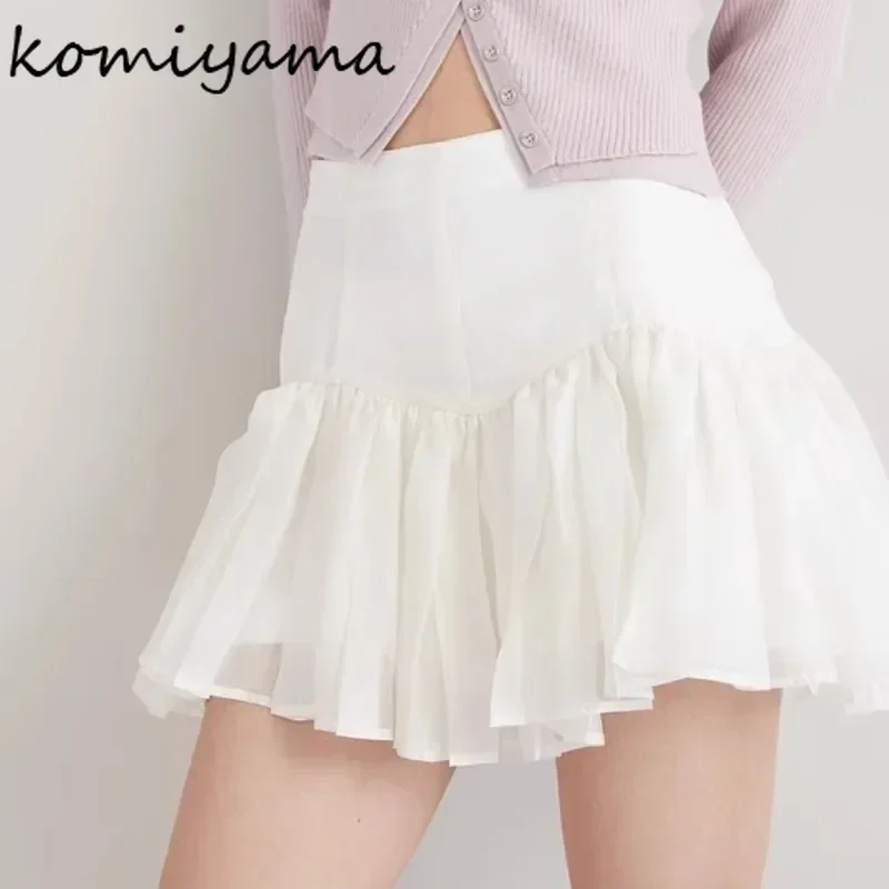 

Japan Pleated Faldas High Waist Mini Skirts Women 2024 Autumn New Sweet Skirt Solid Color Falda All-match Zipper Ropa Mujer