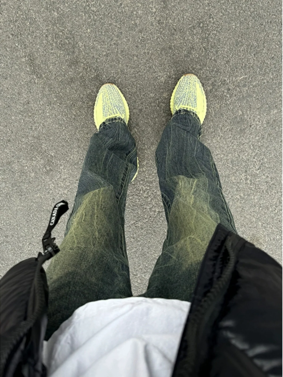 

Trendy Men's Tie-Dye Yellow Mud Blue Jeans Slim Straight Narrow Leg Cotton Denim Youthful Wear Resistant Casual Faion