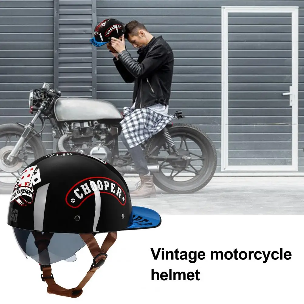 Vintage Motorcycle Helmet Outdoor Cycling Roller Skating Open Face Baseball Hat Helmet Lightweight Bicycle Scooter Half Helmet